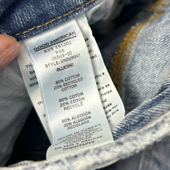 Good American Good 90's Duster Jean in Blue950 Sz 6/28 NEW - Picture 10 of 11